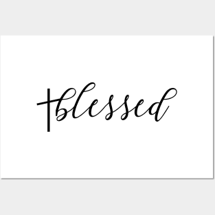 Blessed Graphic Christian Religious Easter Cross T-Shirt Mug Sticker Posters and Art